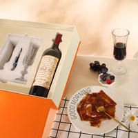 Boîte cadeau magnétique écologique pour deux bouteilles, logo personnalisé, emballage de vin haut de gamme pliable avec poignée, OEM ODM