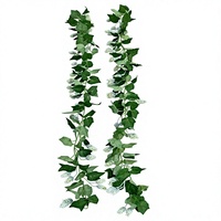 Guirlande de lierre artificiel avec des bourgeons de fleurs blanches, fausse vigne verte, feuillage suspendu pour arche de mariage, décoration murale de la maison, jardin