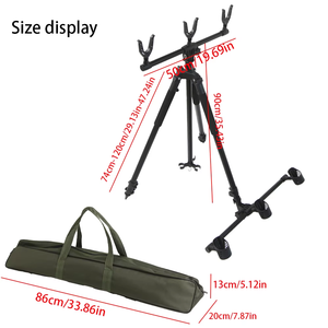 Soporte de Trípode Plegable Ultracompacto de Aleación de Aluminio Negro JSFUN para Cañas de Pescar - Product Image 2