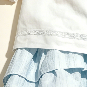 Nuovo Arrivo Estate 2026: Set Stile Coreano con Camicia in Cotone <span class=keywords><strong>a</strong></span> Maniche Corte e Gonna <span class=keywords><strong>a</strong></span> Strati per Bambine - Product Image 5