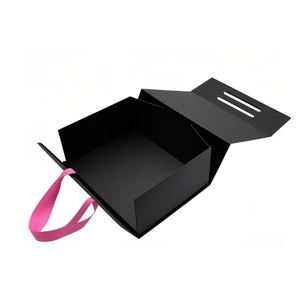 Cajas plegables personalizadas con impresión y tapa magnética, cajas de regalo plegables de cartón con imán y logotipo dorado - Product Image 6