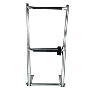 Stainless Steel 2 Section <b>Folding</b> Boat <b>Ladder</b> For Yacht Marine Use With Non Slip <b>Steps</b> - Product Image 5