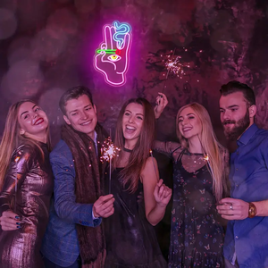 ハンドアイネオンサイン1個-寝室、プレイルーム、家庭、バー、カフェ、パーティー用のピンクブルーLED - Product Image 4