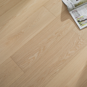 Parquet en bois massif chêne blanc brossé multicouche EN717-1, qualité AB, anti-mites, système clic, largeur 15 mm, pour villa - Product Image 2