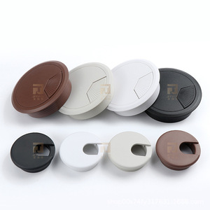 Round Plastic Cable Box Cover ABS Dustproof U Shape For Desk Cabinet Wire Management Black White - Product Image 1