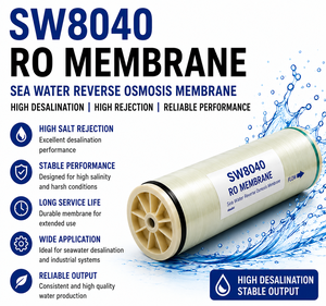 Membrane d'osmose inverse SW8040 à haute réjection de sel pour la dessalement industriel - Product Image 1