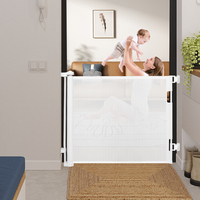 Barrière de sécurité pour bébé en PVC, hauteur supplémentaire, pour portes larges, barrière de sécurité pour bébé robuste, filet rétractable, barrière de sécurité pour bébé en maille solide