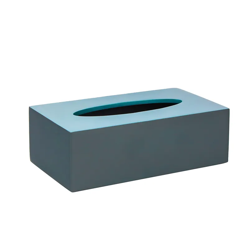 Custom luxury hotel polyresin marble sandstone tissue paper holder box for bathroom