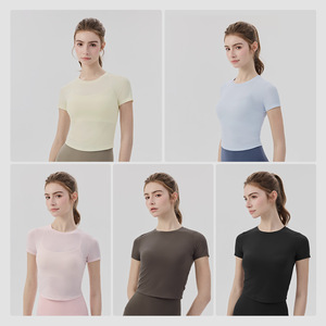 Camiseta Deportiva JCX para Yoga y Pilates, Manga Corta, Cuello Redondo, Ajustada, Ligera, Cómoda, para Mujer - Product Image 4