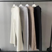 Ensemble 2 pièces de luxe en acrylique : Cardigan à capuche zippé et pantalon long à jambes larges, en tricot de laine douce personnalisé pour l'hiver, style urbain avec bordure en fourrure sur le devant
