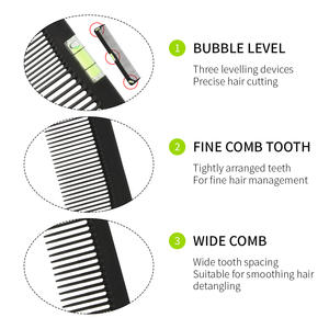 Peine de Estilo Horizontal Instrumento de Nivel Cepillo Herramientas de Precisión Zona de Corte de Cabello Peine de Peluquería de Fibra de Carbono - Product Image 4