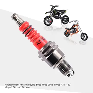 GOOFIT Spark Plug A7TC 3-Electrode Replacement For Motorcycle 50cc 70cc 90cc 110cc ATV 150 Moped Go Kart Scooter