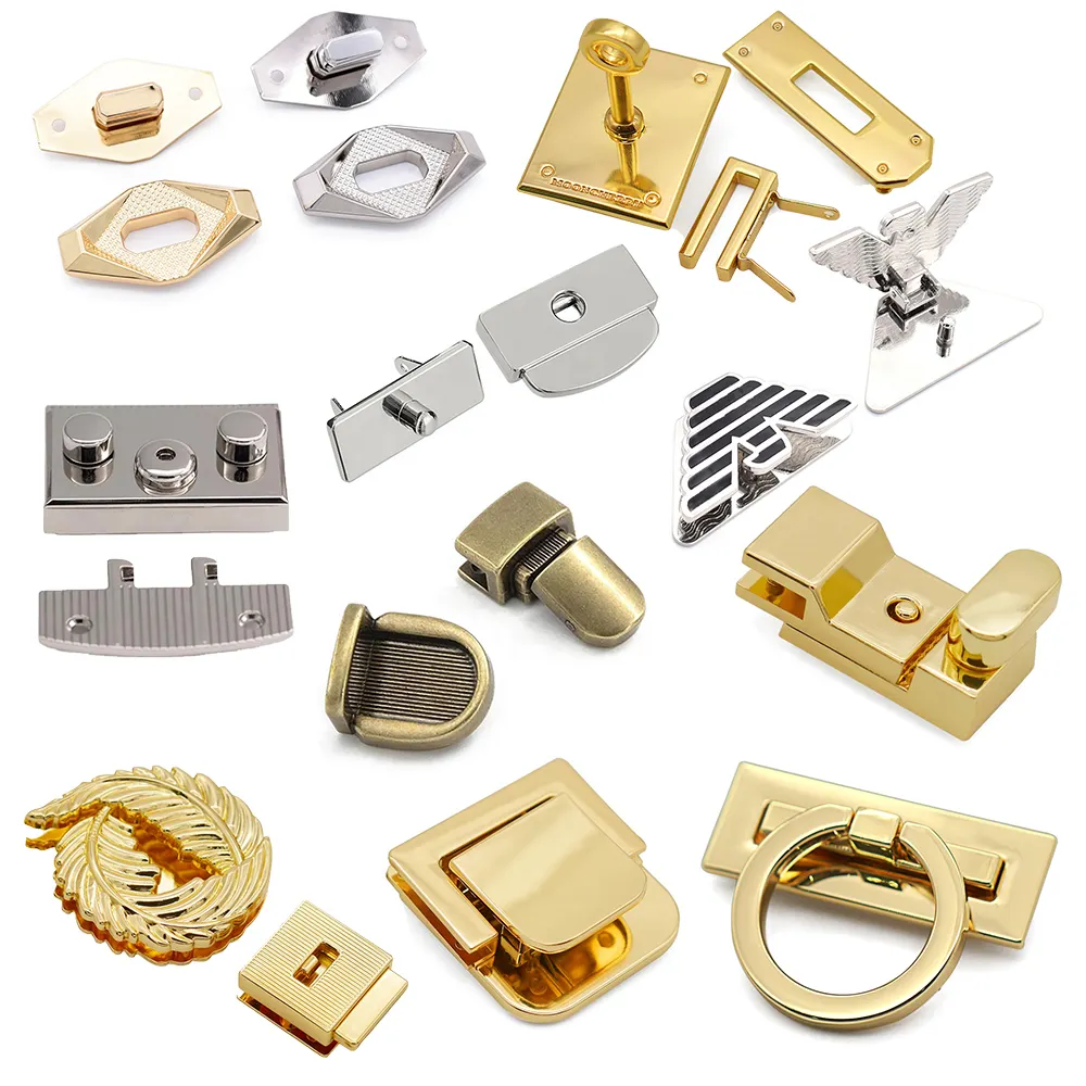 30MM Light Gold Alloy Enamel Bag Closure Metal Lock for Handbags Luggage Leather Accessories