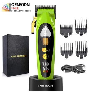 Tondeuse à <span class=keywords><strong>cheveux</strong></span> professionnelle PRITECH 9000 tr/min, moteur magnétique, lame DLC, écran LED, rechargeable, avec base <span class=keywords><strong>de</strong></span> charge - Product Image 1