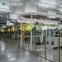 Clôture de protection robotisée en acier à faible teneur en carbone pour systèmes de transfert d'assemblage avec panneaux à connexion rapide et aménagement adaptable de la zone de production