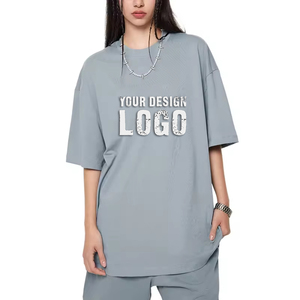 T-shirt pour femme décontracté de rue, ample, sport, demi-manches, surdimensionné, personnalisé, coton 305g, épaules tombantes, grande taille - Product Image 4