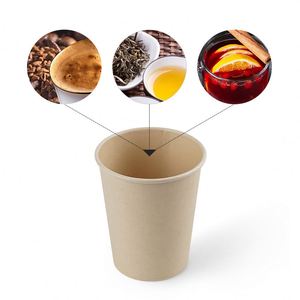 แก้วกาแฟร้อนกระดาษคราฟท์แบบใช้แล้วทิ้ง พิมพ์ลายได้ตามต้องการ เป็นมิตรกับสิ่งแวดล้อม ย่อยสลายได้ทางชีวภาพ ขนาด 1/3/5/7/8/10/12/14/16/20/22 ออนซ์ พร้อมฝาพลาสติก - Product Image 1