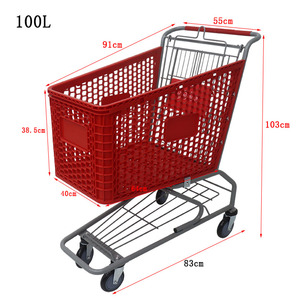 अमेरिकी शैली अर्ध-प्लास्टिक हैंडकार्ट हल्के शॉपिंग ट्रॉली - Product Image 3