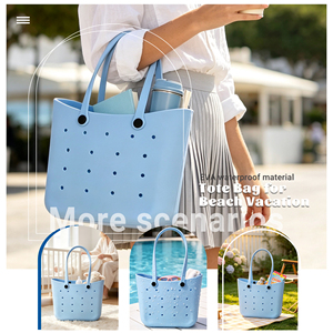 Bolsa de Playa Lavable de EVA, Bolso Tipo Cubo Abierto, Impermeable, Ligero y Estructurado, para Guardar Pañales y Artículos de Bebé, para Mamás - Product Image 4