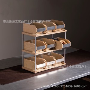 Office Organizer Wooden Storage Box 3 Tier Desktop <b>Cabinet</b> With Metal Frame For <b>Desk</b> Organization - Product Image 4