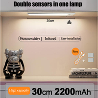 Lampe linéaire sans fil alimentée par batterie CCT pour cuisine, rechargeable, pour placard, éclairage LED avec détecteur de mouvement, éclairage sous armoire