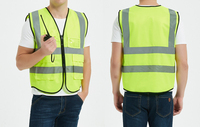 Gilet de sécurité haute visibilité avec logo de chantier, veste de travail LED pour ingénieur avec poches et fermeture éclair, gilet de sécurité réfléchissant