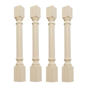 Pilares y balaustres de madera maciza, escaleras de lujo, madera decorativa tallada, columna grande, columna romana de madera, columna de poste, columna de husillo - Product Image 4