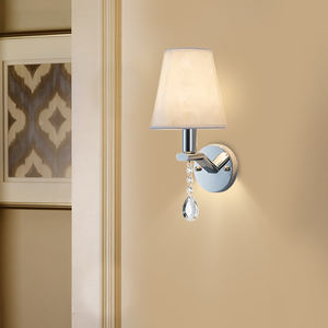 Nouveau Design prix usine Tissu Applique murale chevet villa couloir salon moderne intérieur Argent cristal appliques - Product Image 5