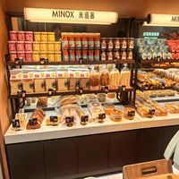 Vitrine latérale pour boulangerie en bois avec acier inoxydable et verre
