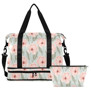 Aloha Hawaiian Custom Hau Flower Design Travel Foldable Bags Weekender Overnight Carry Sports Duffel Travel Gym Yoga Bag - Product Image 2