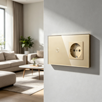 UBARO Tuya WiFi Smart Switch EU Prise Standard Panneau en Verre Trempé Contrôle à Distance par App et Commande Vocale Compatible Alexa Google Yandex Alice