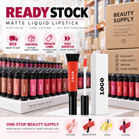 RTS Rouge à lèvres liquide mat velours 10 ml, imperméable, longue tenue, résistant au transfert, faible MOQ 1 pièce, vente en gros, logo personnalisé