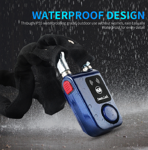 <span class=keywords><strong>Cadenas</strong></span> intelligent sans fil avec alarme antivol, chaîne de 80 cm, étanche IP55, pour vélos/motos/trottinettes électriques - Contrôle par application - Product Image 2