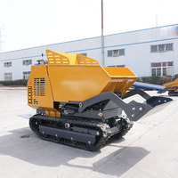 Camion malaxeur à béton mini chenillé 800 kg avec moteur EPA, pompe hydraulique, tambour de mélange rotatif, chenilles hydrostatiques, équipement de construction portable