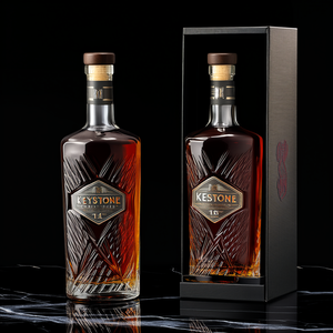 Bouteille de vodka, de tequila ou de liqueur en verre gravé à l'acide de haute qualité, 750 ml, avec bouchon en liège, emballage en boîte directement de l'usine - Product Image 6