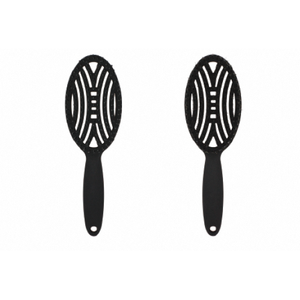 OEM D Handle Hair <b>Brush</b> Ceramic Barrel Non Slip Rubber Grip Soft Boar Bristle For Home Use - Product Image 5