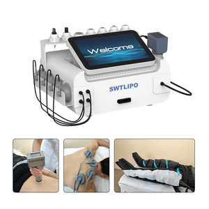 เครื่องกำเนิดคลื่นแรงดันสำหรับใช้ในร้านเสริมสวยและคลินิก พร้อมหัวจ่าย EMS 4 หัว ความถี่ 500Hz, แรงดันลบ 60kpa และกางเกงนวดขาแบบถุงลม 12 ช่อง - Product Image 2
