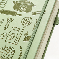 Carnet de recettes personnalisé A5, couverture rigide, en cuir PU, avec gaufrage personnalisé, pour cadeau