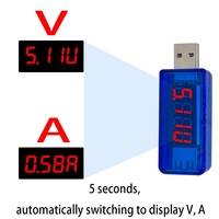 BSSY) Testeur numérique USB de courant et de tension pour chargeur mobile, mini-voltmètre ampèremètre avec affichage LED