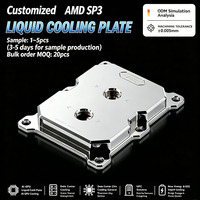 Plaque de refroidissement liquide carrée LGA3647 noire sur mesure, entièrement en aluminium et cuivre, pour processeur, dissipateur thermique de serveur à refroidissement par eau, prise en charge ODM