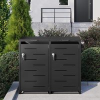 Abri pour poubelle en acier galvanisé, armoire de rangement pour poubelles extérieures imperméable et verrouillable pour poubelles de 240 L