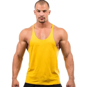 Oem Groothandel Tank Tops Voor Mannen Vest Voor Gym 100% Katoen Spier Fit Stinger