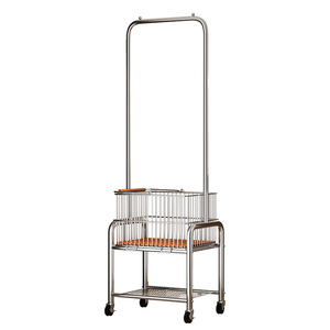 Appendiabiti da Terra in Metallo per Casa, Carrello Portaoggetti di Lusso in Acciaio Inossidabile - Product Image 1