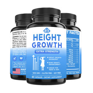 Complément alimentaire à base d'extraits de plantes, de vitamines, de minéraux et d'acides aminés pour améliorer la densité osseuse, favoriser la croissance et la nutrition, marque privée - Product Image 1