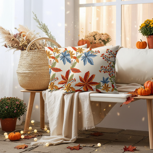 Fodere per cuscini da esterno 45x45 cm con motivo rustico a foglie autunnali per il Ringraziamento, set da 2 cuscini e federe - Product Image 3