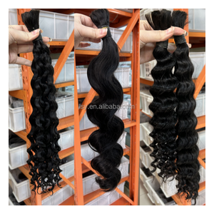 Curly Remy Hair Extensions Bulk Vendor Raw Virgin <strong>Indian</strong> Human Hair Weft Silky Straight Regular Wave Braiding Human Hair <strong>Weaving</strong> - Product Image 6