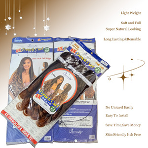 Cheveux synthétiques à ondulations lâches 22 pouces 240g, lot de 4, boucles spirales françaises pour tresses, installation facile, délai de livraison 5-7 jours pour les grossistes - Product Image 4