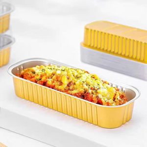 Mini Rectangular Loaf <b>Pans</b> with Plastic <b>Lids</b> 100pcs/pack 6.8oz Oven Safe Food Grade Custom Logo Cake & Cupcake Baking Containers - Product Image 3