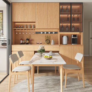 Mueble Bar Moderno de Madera XHA con Estantes de Almacenamiento y Botellero para Sala de Estar, Estilo Escandinavo - Product Image 1