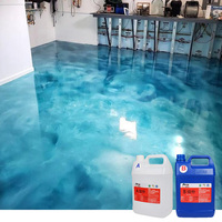 Échantillon Gratuit - Kit de Revêtement Liquide Métallique Autonivelant pour Sols en Résine Époxy 3D, Solide, Imperméable, Antidérapant, Effet Marbre